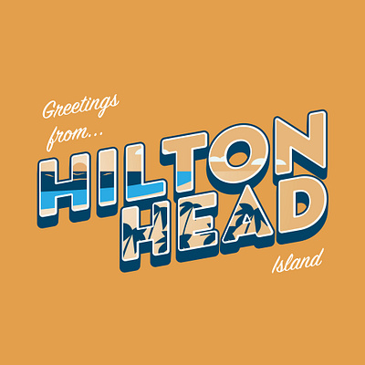 Greetings From Hilton Head beach design hilton head illustration island postcard vacation