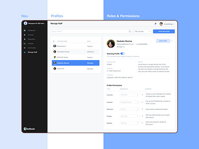 Profile Management with roles & permissions interface design ui design uiux user experience design ux design web web design