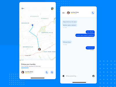 Laundry app - tracking and chat app chat clean home service laundry location map services smarthouse