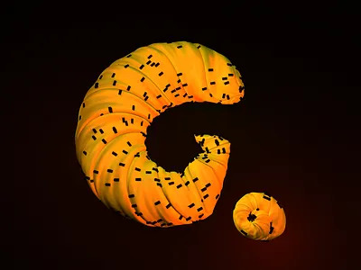 Groissant 3dlettering design icon logo typography