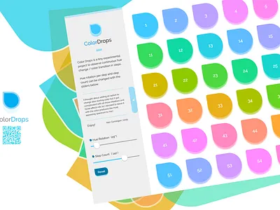 Color Drops animation color css css grid design html hue logo minimal responsive typography ui ux web