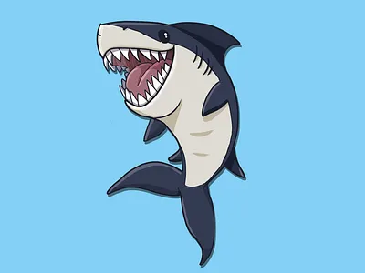 Shark illustration cute animal cute animals design illustration painting photoshop shark tshirt tshirt art