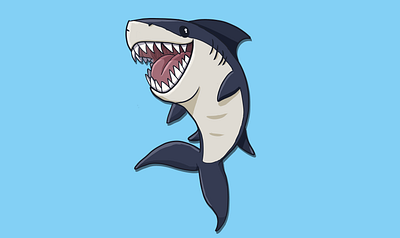 Shark illustration cute animal cute animals design illustration painting photoshop shark tshirt tshirt art