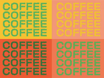 Coffee x4 design illustration typography