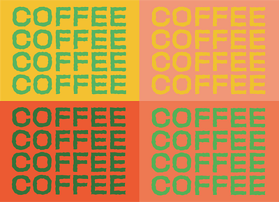 Coffee x4 design illustration typography