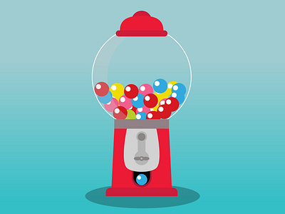 Máquina de chicles /Bubble gum machine argentina bubblegum candy caramelos chicles cute design illustration machine simple simpática vector