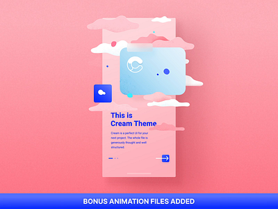 Cream iOS UI Kit. Bonus after effects animation design illustration motion motion design motiongraphics ui ui8 ux