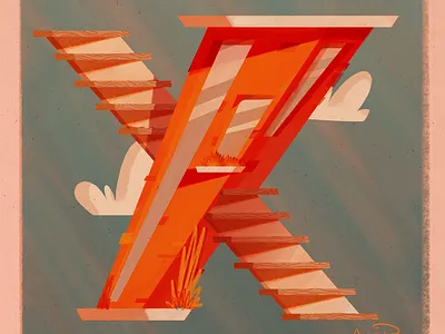 36 Days of Type | X 36days x 36daysoftype 36daysoftype x beach illustration retro retrosupply