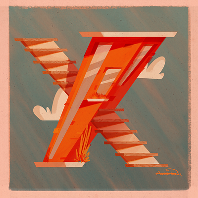 36 Days of Type | X 36days x 36daysoftype 36daysoftype x beach illustration retro retrosupply