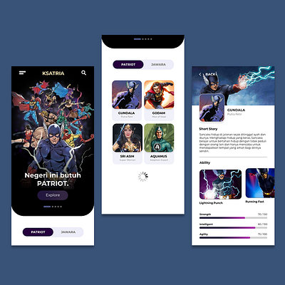 Ksatria App adobe illustrator adobe xd branding mobile mobile app mobile design mobile ui mobile uiux mockup