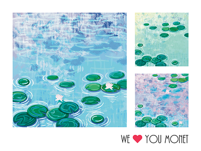 we love you monet flat illustration illustrator