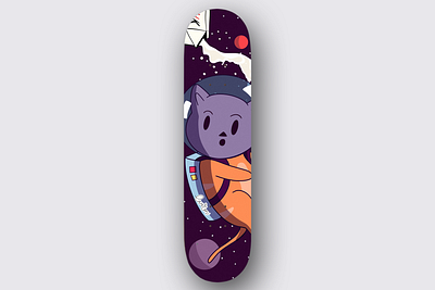 Skateboard Space Cat branding cat catdesign cats design illustration logomark skateboard skateboards spacecat typography