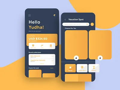 Vacation App app icon landing page mobile travel ui ui design ux ux design vacation
