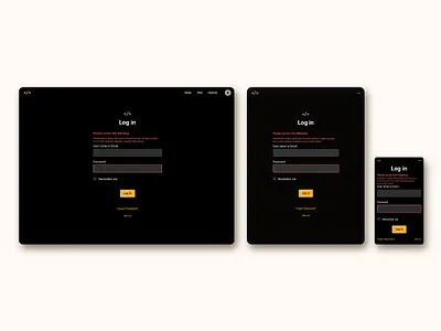 login error page for FrontEnd30 website / UI design branding error page form error form field login login page ui uidesign web deisgn