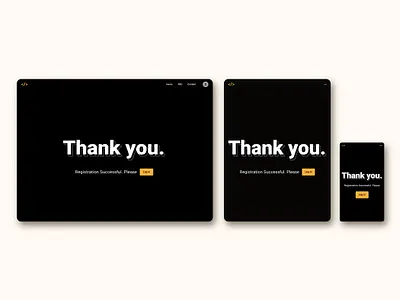 thank you with login button for FrontEnd30 website / UI design branding thank you ui ui design web design