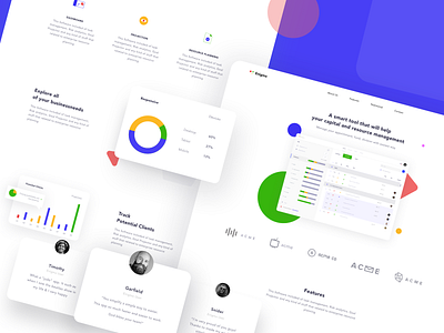 Enigma landingpage app business clean ui dashboad desktop finance landing page layout minimal minimalist task management typogaphy webdesign website