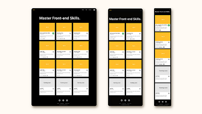 List page for FrontEnd30 website / UI design branding branding design course list list page list ui ui ui design web design
