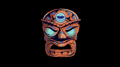 Kanaloa adobe photoshop character design digital painting gods hawaiian illustration mask mythology polynesian