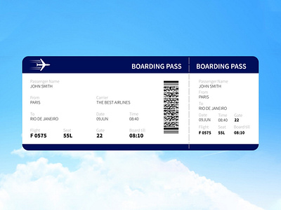 Daily UI 024 adobe xd boarding pass branding daily 100 challenge dailyui dailyui024 design flat flight flight booking flight ticket logo vector