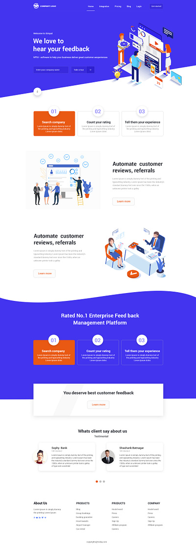 Professional Business Website Template illustration ui ux vector