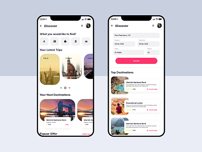 Travel App_01 adventure clean design destruction flight booking mobile app mockup paris statistics tour tourism tourist travel travel app traveling trip trip planner ui design ux design vector