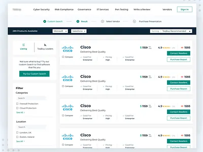 Product Listing clean ui design flat design product page products search results technology ui ui design ui ux ux webdesign