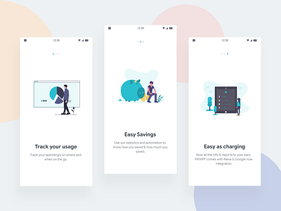 Payments App - Onboard Screens adobe adobe xd app design illustraion mobile app mobile ui money app onboard onboarding onboarding screen payment app payments splash page ui user experience ux