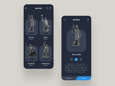 Ancient android app app concept applicaiton buy cards clean design icon ios logo minimal potrait sculpture shopping sketch symbol typography ui ux