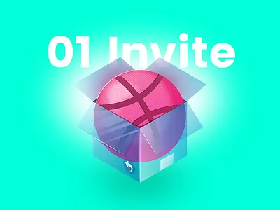 01 Invite basketball box glass illustration invite package skeuomorphic transparent