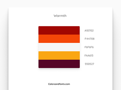 Colors & Fonts - Warmth color color scheme colores figma paleta palette picker warmth web