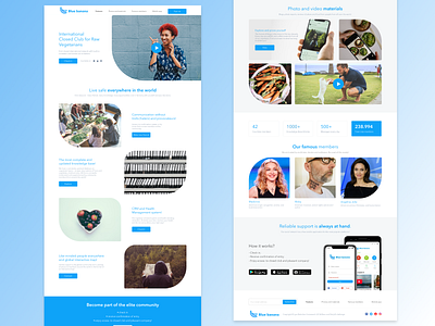 Landing page for a raw vegetarians social network 003 daily daily 100 challenge daily ui dailyui figma landing landingpage skillbox ui vegetarian моносыроеды сыроеды сыромоноеды