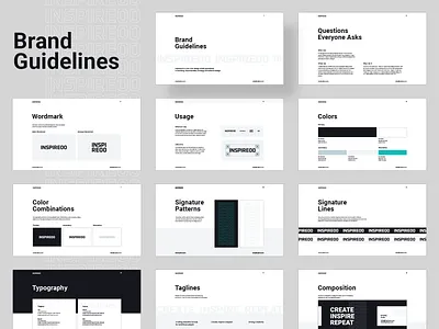 Inspireoo Studio - BrandBook book brand brand identity brandbook brandguide brandguidelines branding branding agency branding design branding designer branding studio cover creative design identity identity design identity designer logo minimal visual identity