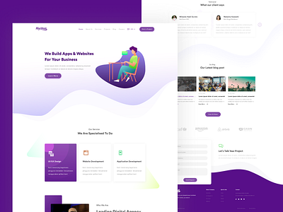 Majesthink - Digital Agency Web Redesign Concept agency branding business clean concept creative creative agency digital digital agency illustraion landing page minimal purple ui ui ux ux website