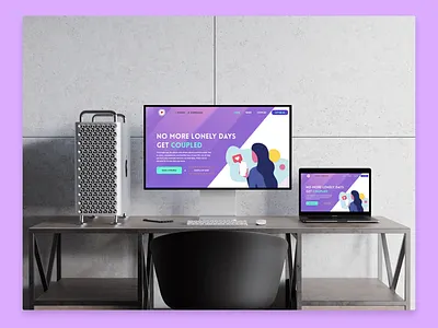 Landing Page dailyui date app design desktop design illustration landing page love