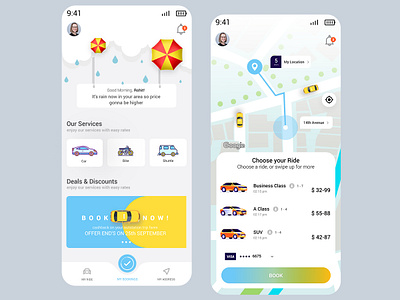 Transport App Concept bike ride bookride car destination exploration ios ios app ios13 layout layoutdesign location map motorbike motorcycle passenger ride tracking ui uidesign