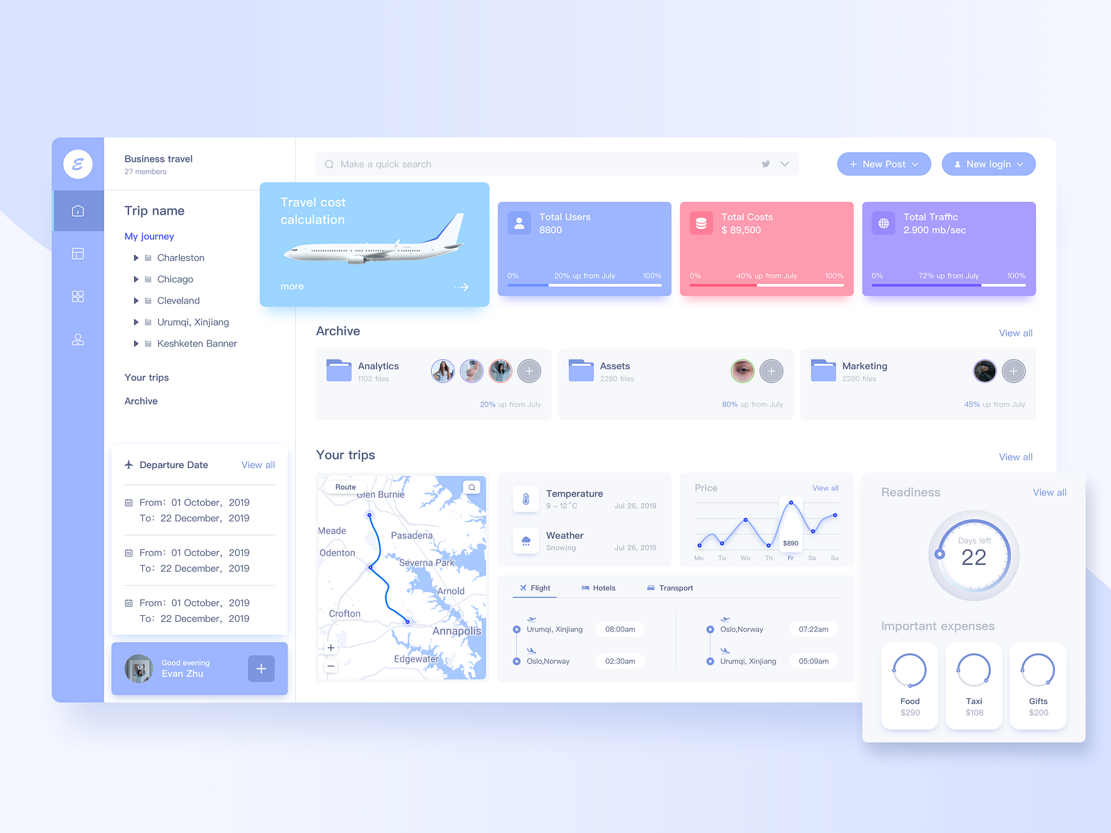 Flight ticket UI by Evan zhu on Dribbble