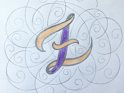 z - Letter flourishes script sketch