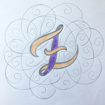 z - Letter flourishes script sketch
