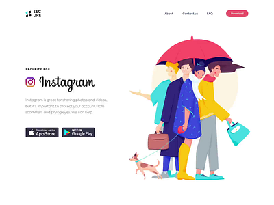 Landing Page - SECURE animation colors design illustration landing minimal ui ux web website