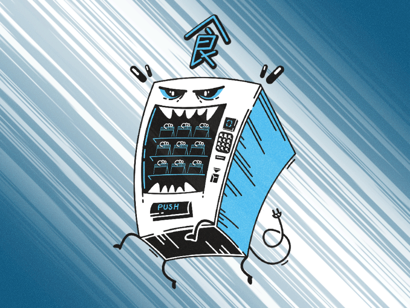 Rage of the vending machine animation anime characters humor illustration loop animation machine manga rage technology vector vectorart vending