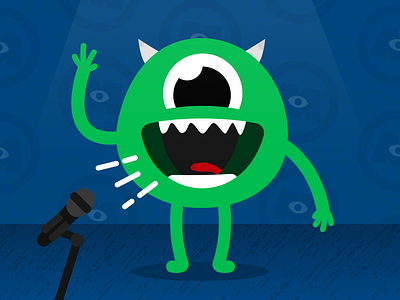 Mike Wazowski Standup affinity designer disney illustrator mike wazowski monsters inc pixar vector