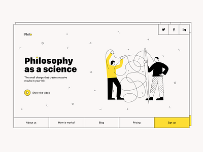 Landing page concept design homepage illustration interface ui ux web website yellow