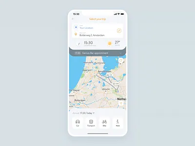 Simple Map Direction App animation app design direction gif ios map minimal mobile pictogram ui