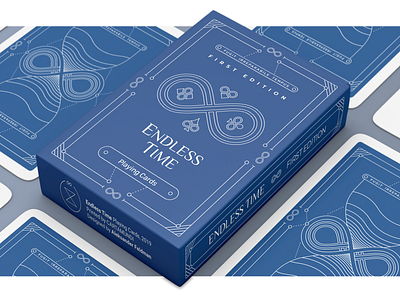 Endless Time Playing Cards box branding cards deck illustration kickstarter poker print product design typography vector