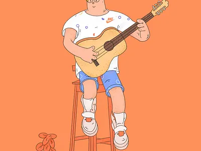 Illustration X Play the guitar illustration