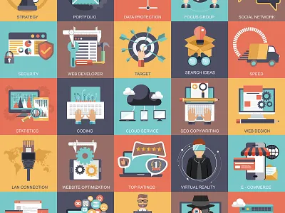 25 Technology and business vector icon set business card communication computer connection design element finance icon idea internet money office set sign symbol technology time vector web