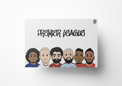 Football Premier League Print. aguero arsenal aubameyang chelsea football football club footballer kane liverpool man city man utd pogba poster premier league print salah soccer tottenham willian