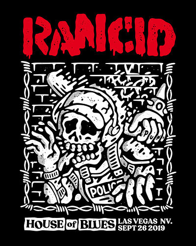 Rancid Gigposter apparel artwork graphic design hardcore illustration lifestyle music old school punk tattoo