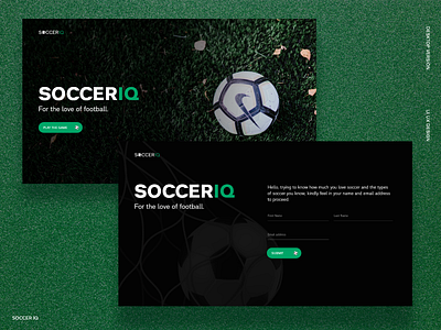 SoccerIQ (DESKTOP) landingpage quiz responsive sport uidesign ux ui uxdesign uxui webdesign