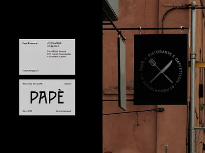 Papè Restaurant brand identity branding design logo typography